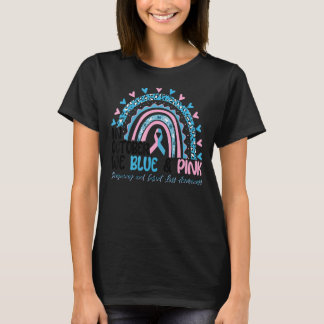 T-shirt En Octobre Nous Pink Et Bleu Leopard Rainbow SIDS