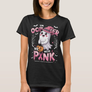 T-shirt En Octobre Nous Portons Chemise Rose Fantôme Cance