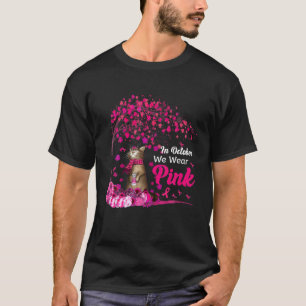 T-shirt En Octobre Nous Portons Citrouille Rose Chat Cance