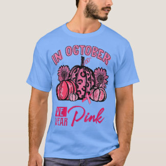 T-shirt En Octobre Nous Portons Citrouille Rose Salle de C