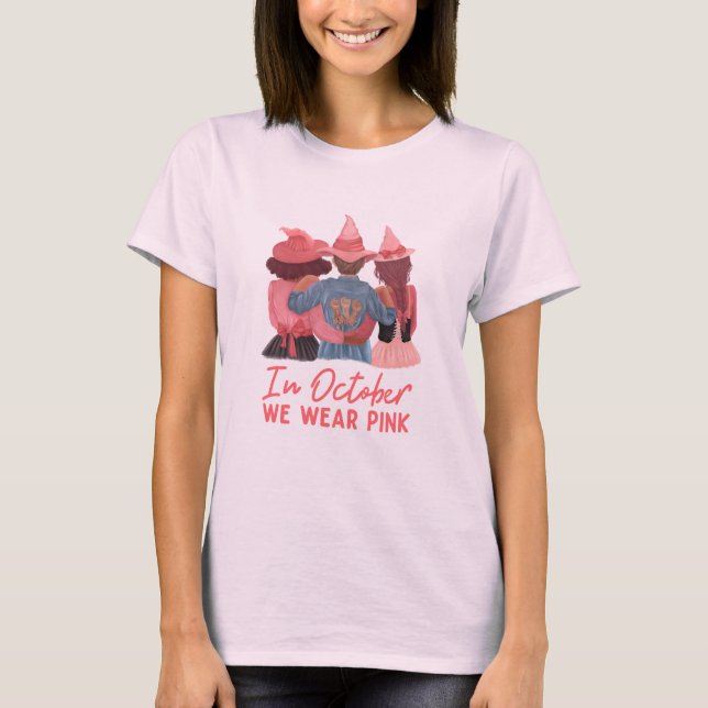 T-shirt En Octobre Nous Portons La Sensibilisation Au Canc (Devant)