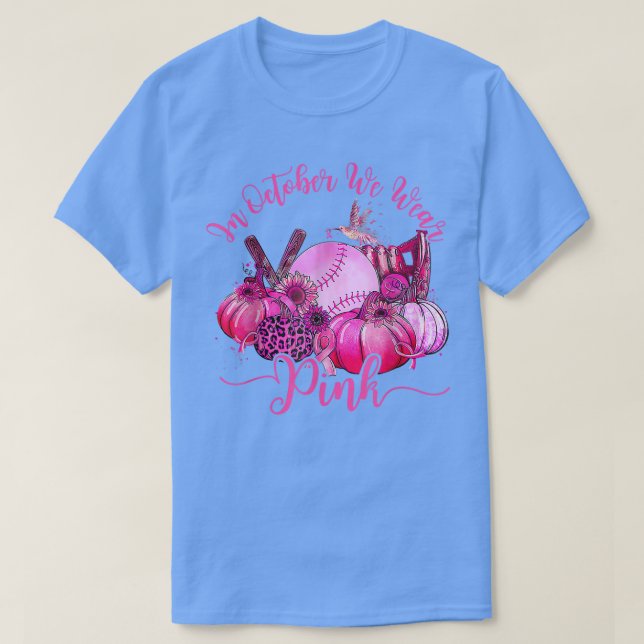 T-shirt En Octobre Nous Portons Le Citrouille Du Cancer Du (Design devant)