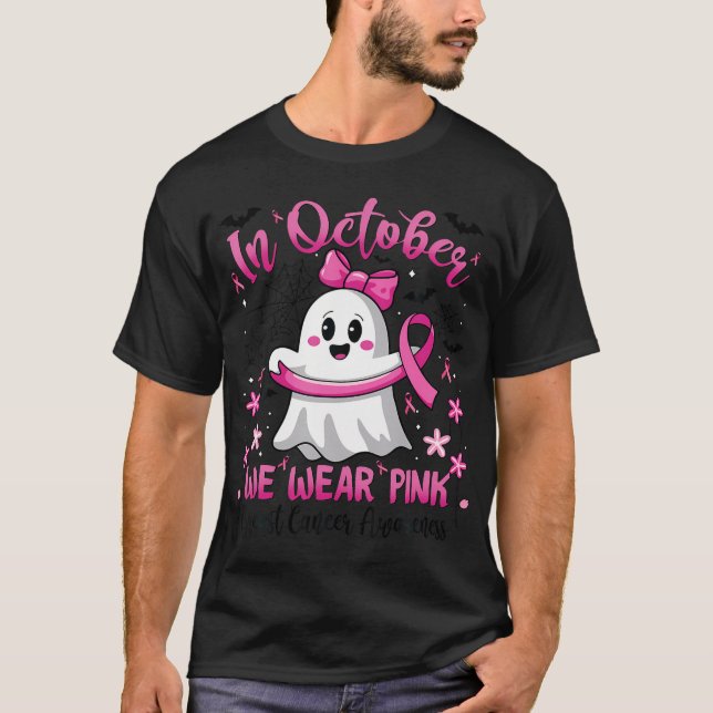 T-shirt En Octobre Nous Portons Le Ghost Ghost Witch Cance (Devant)