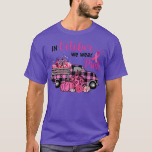 T-shirt En Octobre Nous Portons Le Ruban Rose Leopard Truc