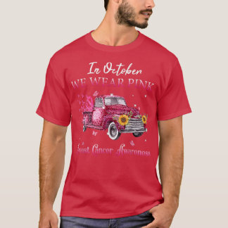 T-shirt En Octobre Nous Portons Le Ruban Rose Leopard Truc