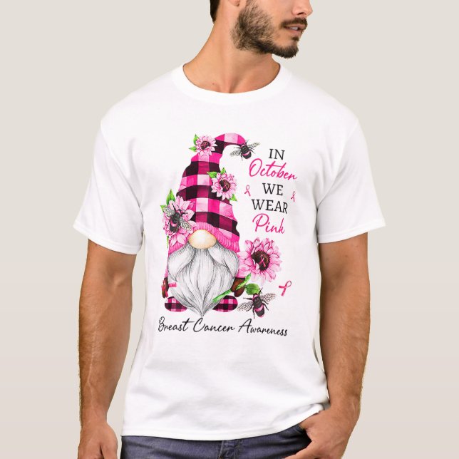 T-shirt En Octobre, Nous Portons Pink Breast Cancer Sensib (Devant)