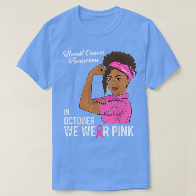 T-shirt En Octobre Nous Portons Pink Breast Cancer Sensibi (Design devant)