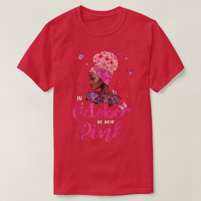 T-shirt En Octobre Nous Portons Pink Breast Cancer Sensibi (Design devant)