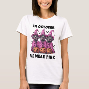 T-shirt En Octobre Nous Portons Pink Great Dane Halloween 