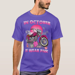 T-shirt En Octobre Nous Portons Pink Motorcycle Cancer du