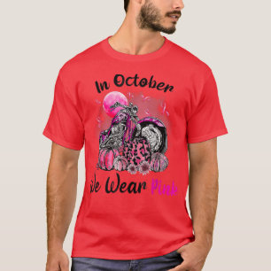 T-shirt En Octobre Nous Portons Pink Motorcycle Cancer du
