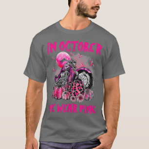 T-shirt En Octobre Nous Portons Pink Motorcycle Cancer du