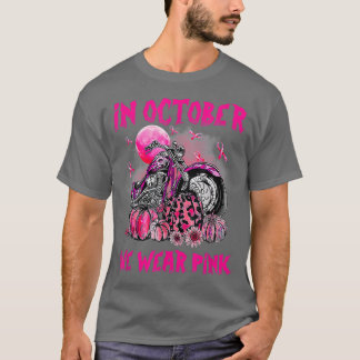 T-shirt En Octobre Nous Portons Pink Motorcycle Cancer du 