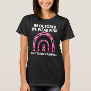 T-shirt En Octobre Nous Portons Pink Rainbow Halloween Bre