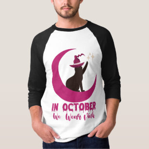 T-shirt En Octobre Nous Portons Rose Chat Sensibilisation 
