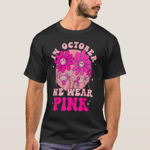 T-shirt en octobre nous portons rose fleurs Smile Super Vi