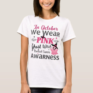 T-shirt En Octobre Nous Portons Rose : Ghost Witch Cancer 