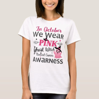 T-shirt En Octobre Nous Portons Rose : Ghost Witch Cancer 