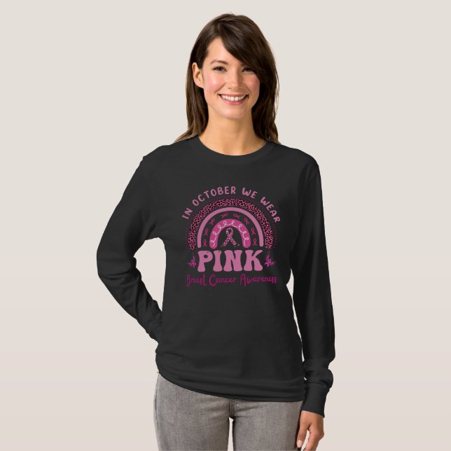 T-shirt En Octobre Nous Portons Rose, Sensibilisation Au C (Devant entier)