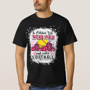 T-shirt En Octobre nous portons rose Softball Cancer du se