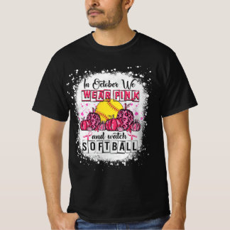 T-shirt En Octobre nous portons rose Softball Cancer du se