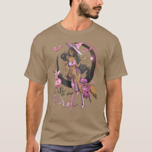 T-shirt En octobre, nous portons une sorcière rose lauréat