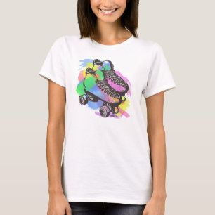 T-shirt en pastel de patin