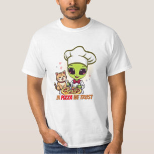 T-shirt En Pizza Nous Avons Confiance Art Alien Cuisinier
