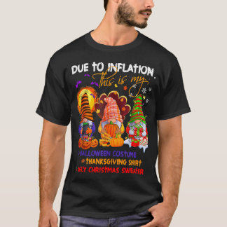 T-shirt En Raison De L'Inflation Gnome Halloween Thanksgiv