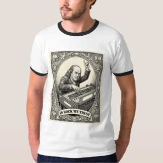 T-shirt En Rock We Trust 100 Roches Claviériste Franklin