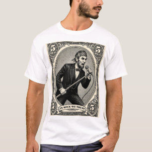 T-shirt En Rock We Trust 5 Roches Lincoln Chanteur