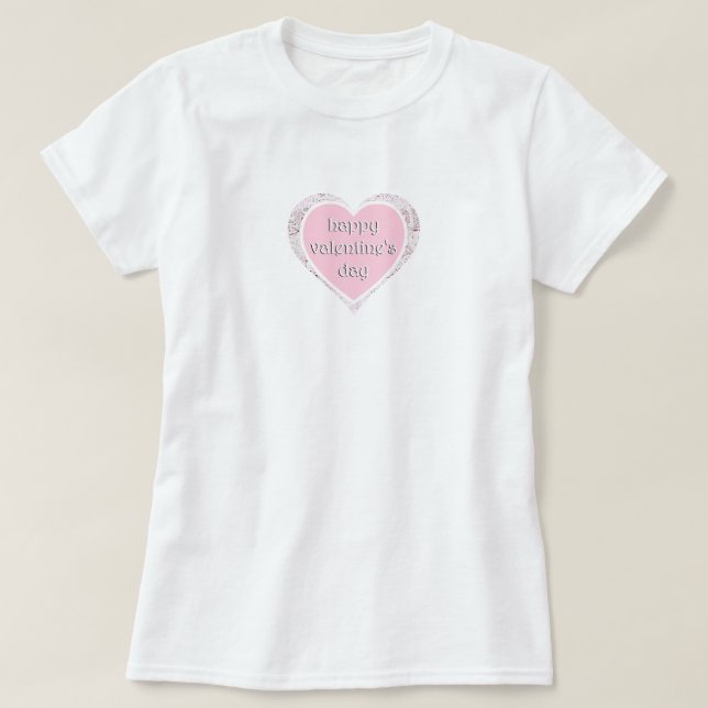 T-shirt En rose et dentelle Saint-Valentin (Design devant)