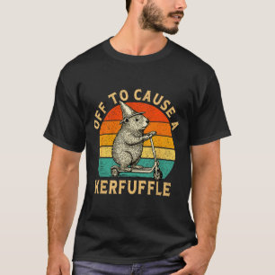T-shirt En route pour causer une pagaille Scooter de taupe