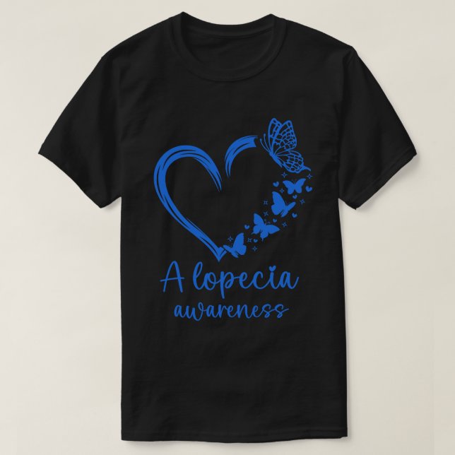 T-shirt En Septembre Nous Portons Blue Alopecia Mois de se (Design devant)