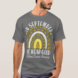 T-shirt En Septembre Nous Portons Gold Leopard Rainbow Chi