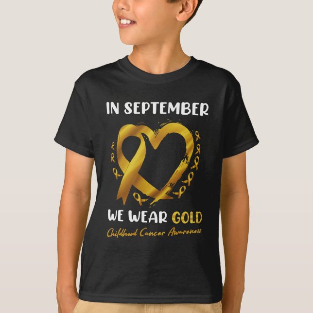 T-shirt En Septembre Nous Portons Golf Enfance Cancer Awar (Devant)