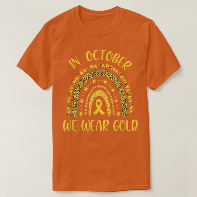 T-shirt En Septembre, Nous Portons Le Léopard Or Cancer De (Design devant)