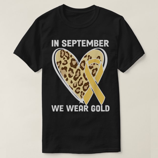 T-shirt En Septembre Nous Portons Or Cancer Enfance (Design devant)