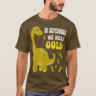 T-shirt En Septembre Nous Portons Or Dino Cancer Enfance A