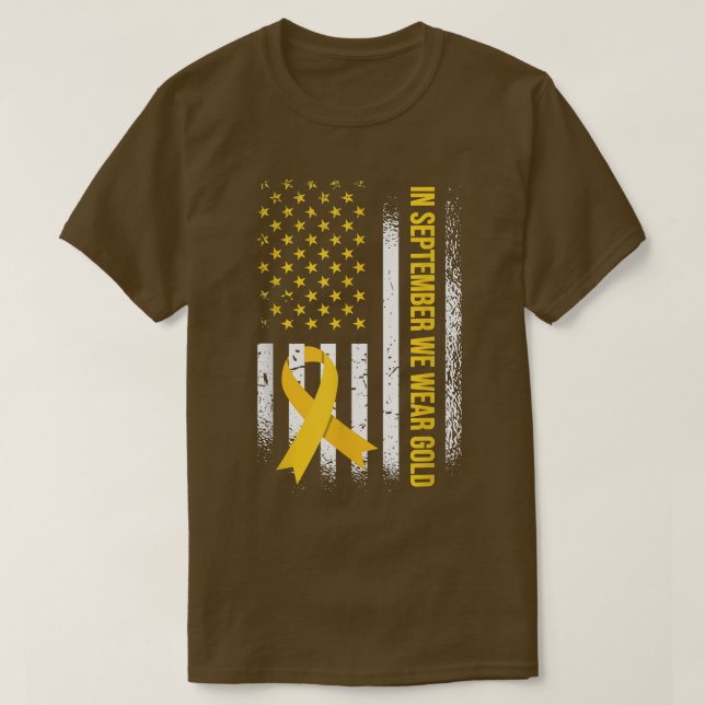 T-shirt En Septembre Nous Portons Or - Enfance Cancer Awar (Design devant)