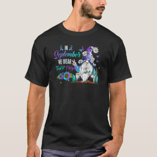 T-shirt En Septembre Nous Portons Turquoise & Purple Ribbo