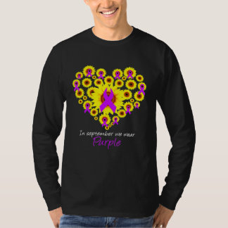 T-shirt En Septembre Nous Portons Violet Alzheimer Sensibi