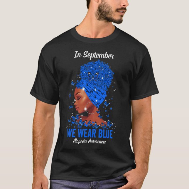T-shirt En septembre We Wear Blue For Alopecia Awareness B (Devant)