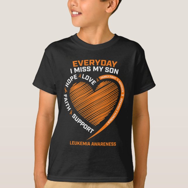 T-shirt En Souvenir Mémoire Amoureuse De Mon Fils Leucémie (Devant)