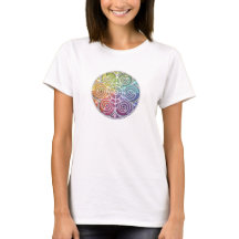 T-shirt en spirale de dames de mandala