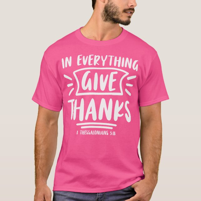 T-shirt En Tout Donner Merci Bible Verse Foi Jésus (Devant)