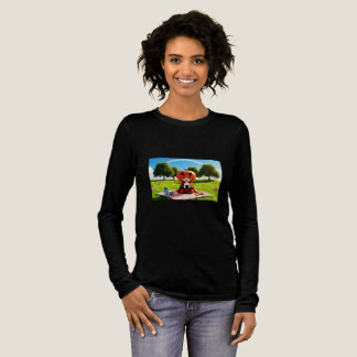 T-SHIRT EN TRI-MATIÈRE ボクチャンダーのピクニック-ロングTシャツ