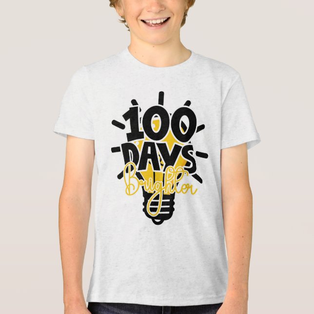 T-shirt En Tri-matière 100 Days Smarter & Brighter School (Recto)
