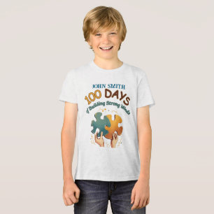 T-shirt En Tri-matière 100 Jours de construction d'esprit fort : pièce de