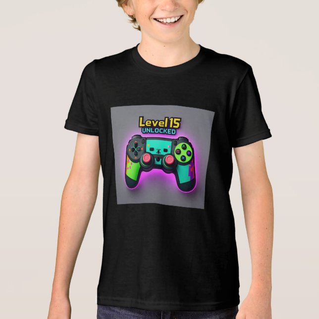 T-shirt En Tri-matière 15 Anniversaire Tri-Blend Boys Tee (Recto)